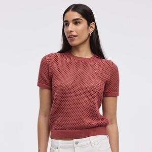 Women's Short Sleeve Knit Top - Red